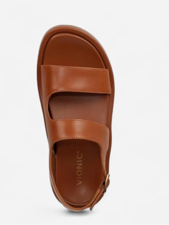 Vionic Shoes - Vionic Tan Leather Double-Strap Slingback Sandal